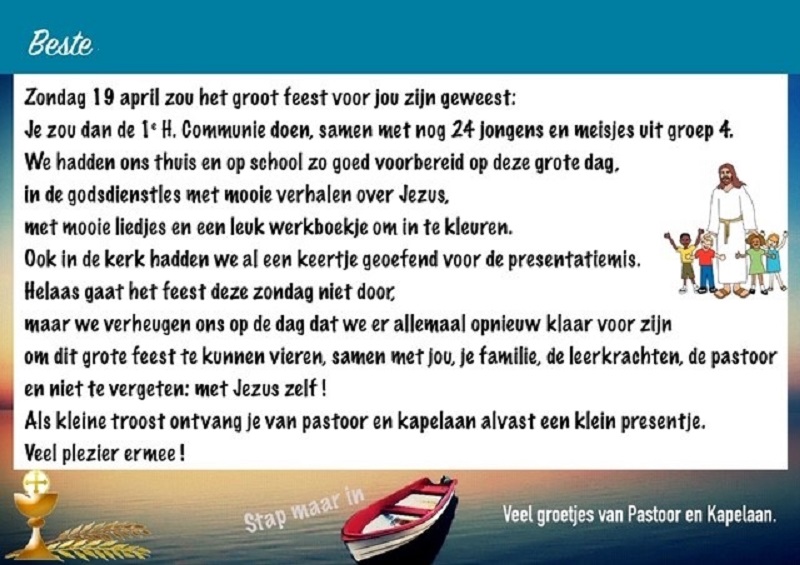 Cadeautje voor communicantjes in Simpelveld