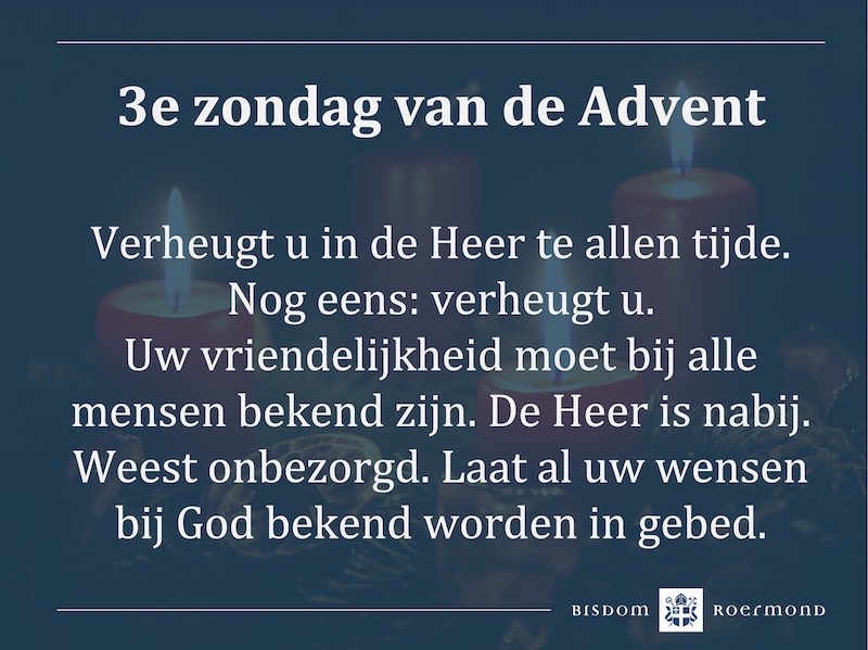 Zondag 12 december 2021 – 3e Zondag van de Advent | Zondag Gaudete 
